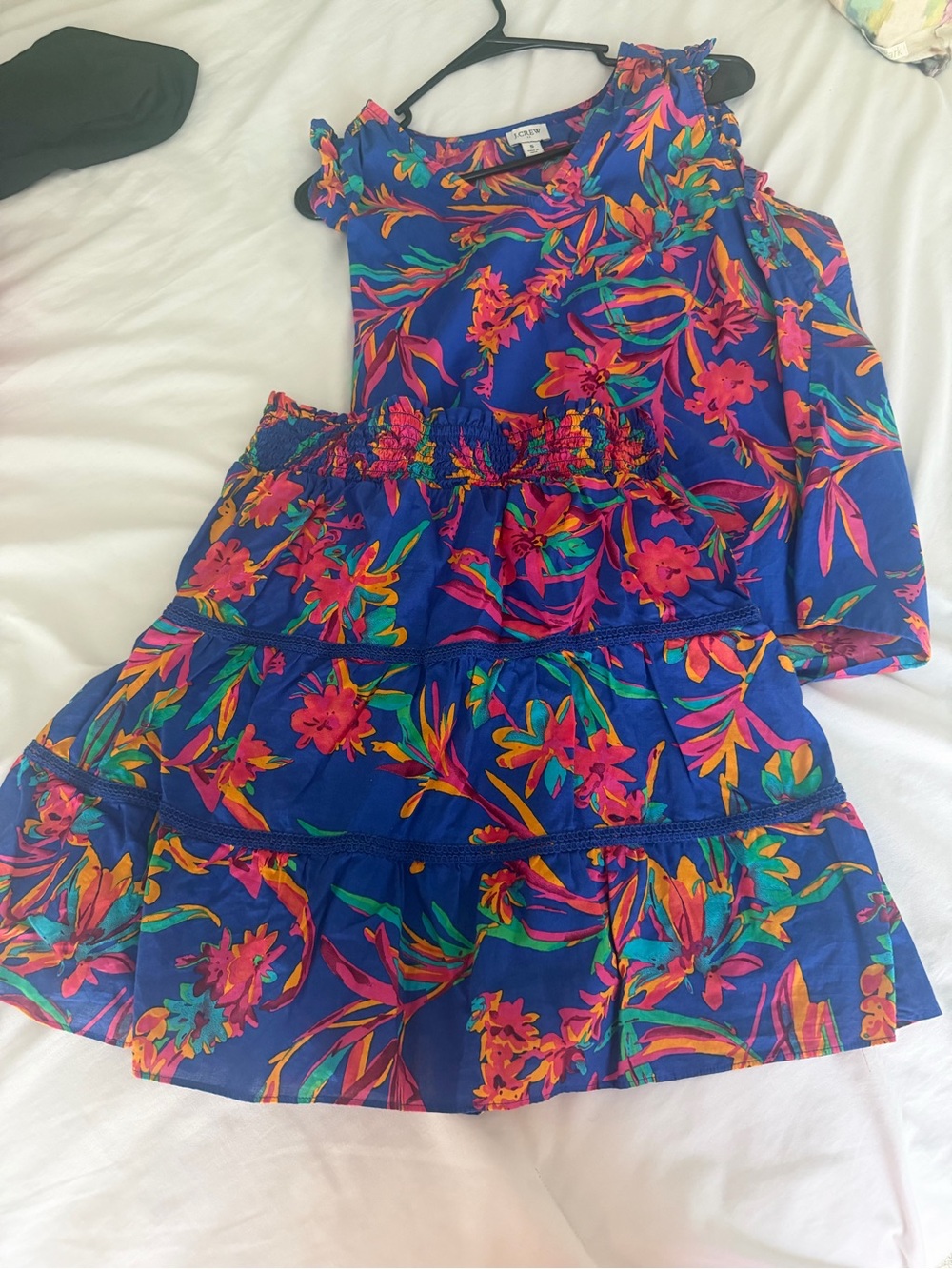 J. Crew Royal Blue Floral Two-Piece Set